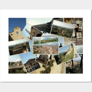 Greetings from San Gimignano Vintage style retro souvenir Posters and Art